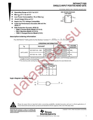 SN74AHCT1G00DBVR datasheet  